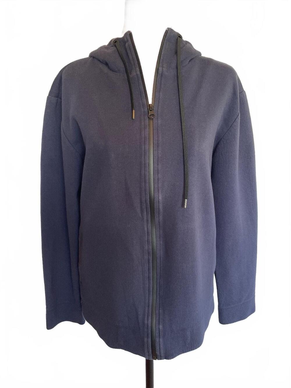 Everlane Navy Blue Zip Hoodie S Oversized Athleisure Loungewear Basic Casual